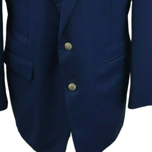 Hickey Freeman Suit Jacket Blazer Sports Coat Mens 42R Blue 2 Button Single Vent - Picture 2 of 3